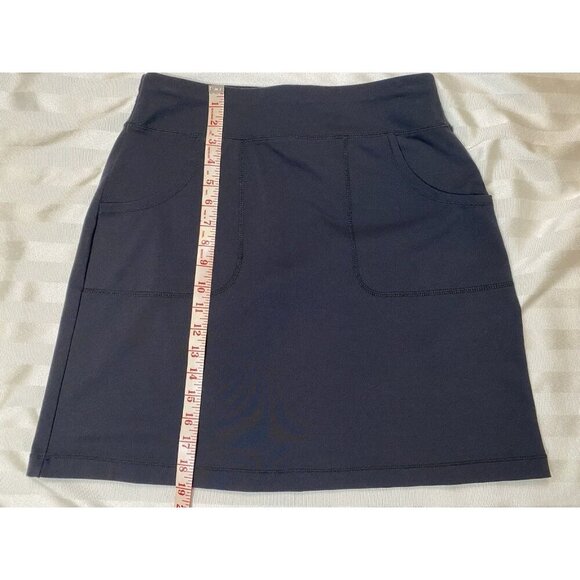 Columbia Skirt Sz Medium Black 2 Front Pockets Pull-On Elastic Waist Nylon Knit - Picture 5 of 7